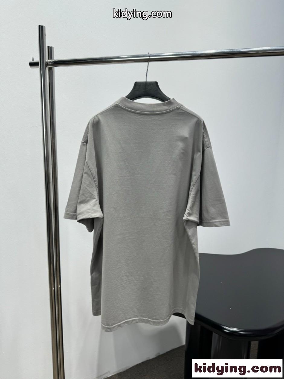 オーバーサイズTシャツ プリント バレンシアガ Tシャツ 偽物 グレー-1