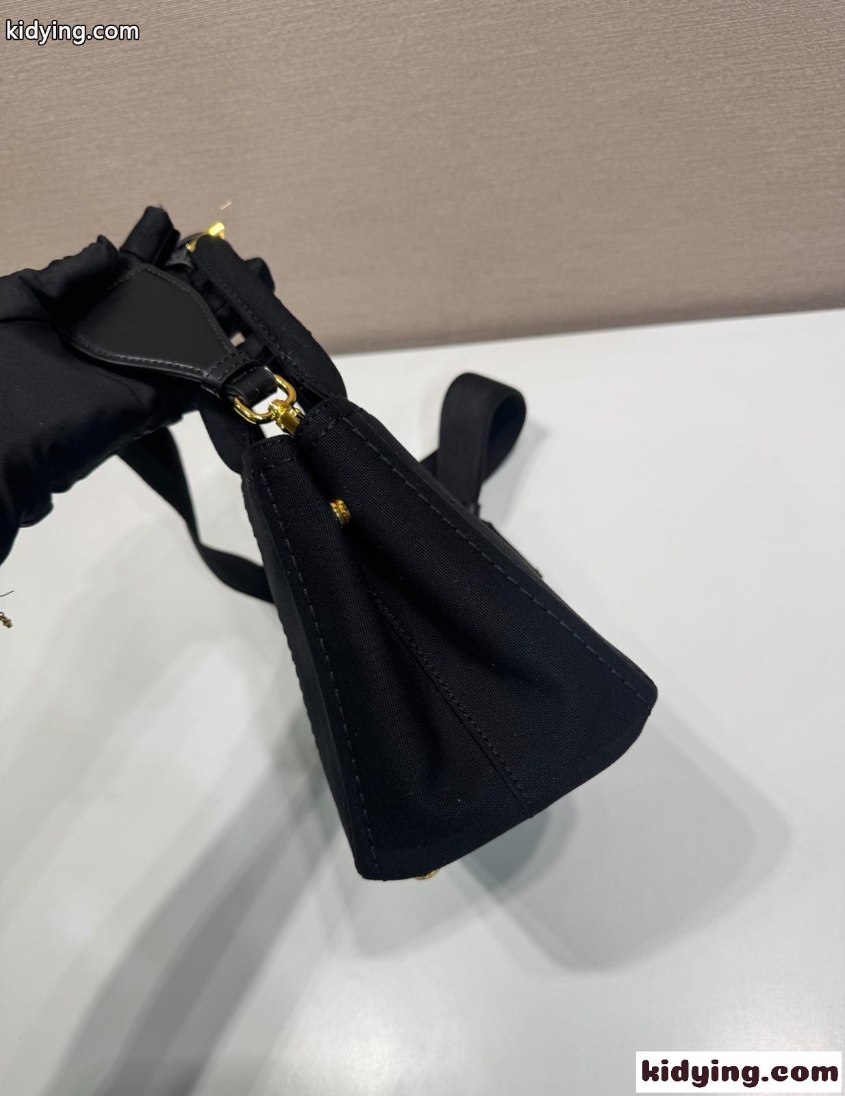 プラダ バッグ スーパーコピーエレガント キャンバス ミニハンドバッグ 1BA038 ブラック-2