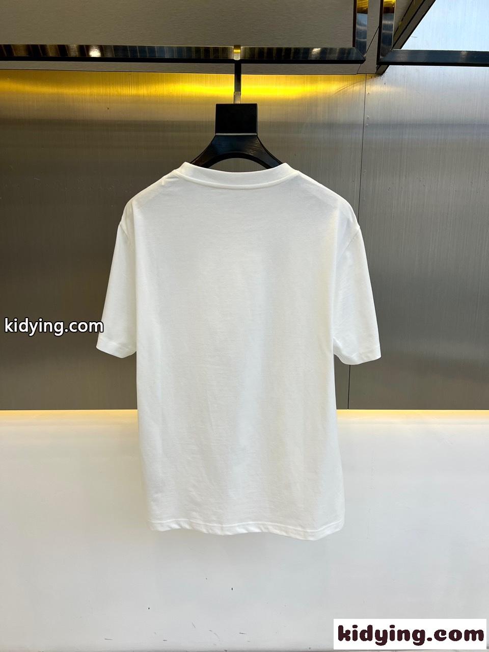ベーシック ジバンシィ Tシャツ 偽物 ロゴ クルーネック コットン 半袖Tシャツ ホワイト-3