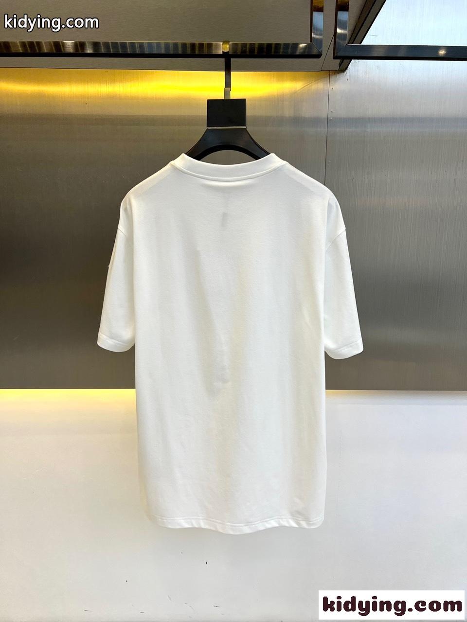 カジュアル クルーネック コットン 半袖Tシャツ モンクレール Tシャツ コピー ホワイト-4