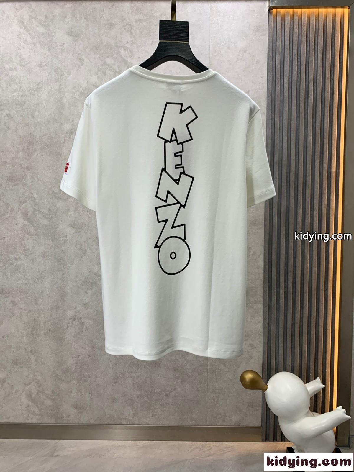 遊び心いっぱい BOKE BOY プリント クルーネック ケンゾー Tシャツ コピー ホワイト-1