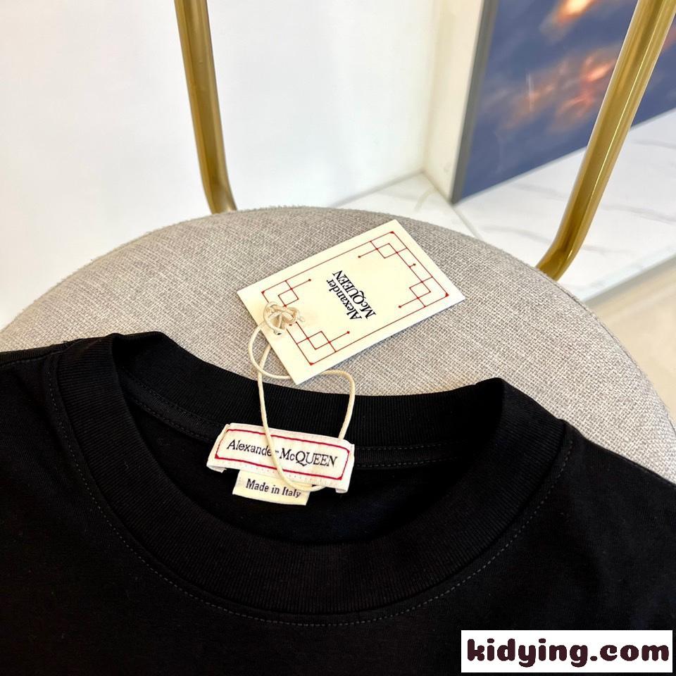 ユニセックス アトリエプリント 半袖Tシャツ アレキサンダー・マックイーン Tシャツ コピー ブラック-2
