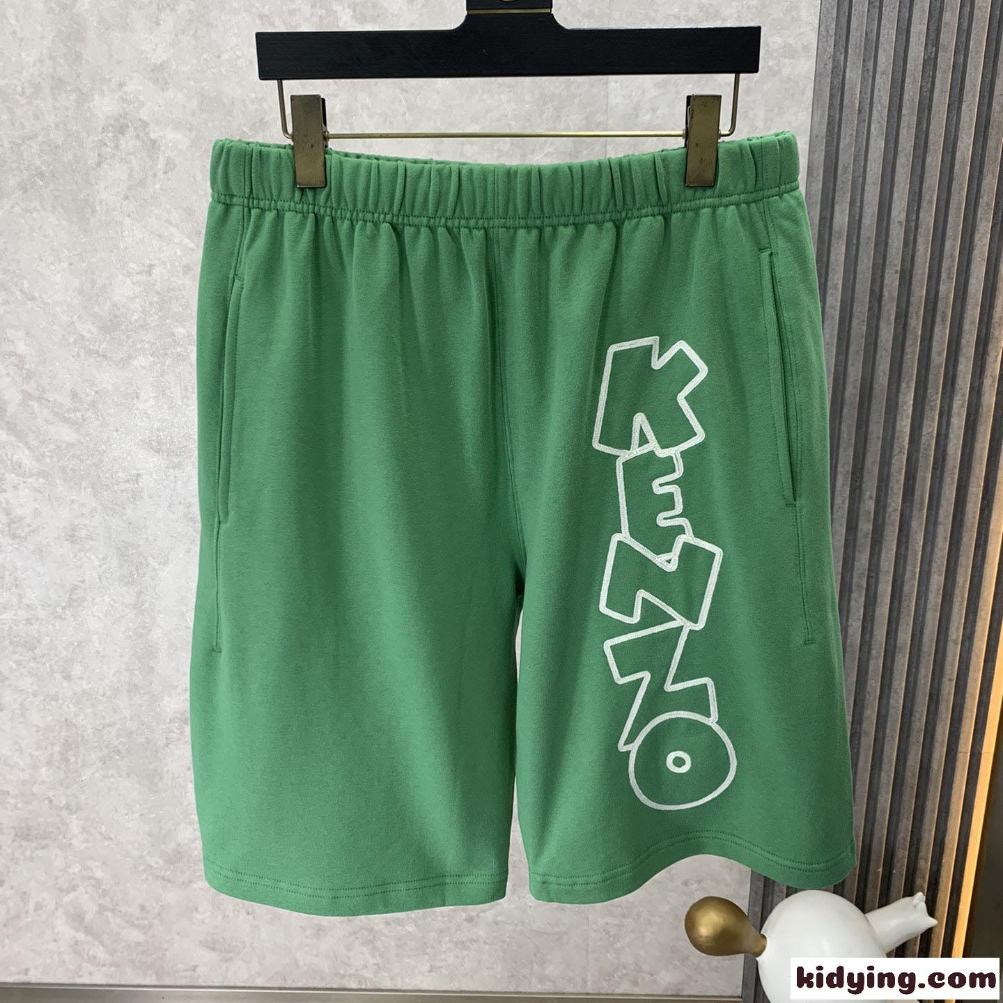 KENZO フリース ショーツ ケンゾー パンツ コピー ロゴ カジュアル グリーン-2