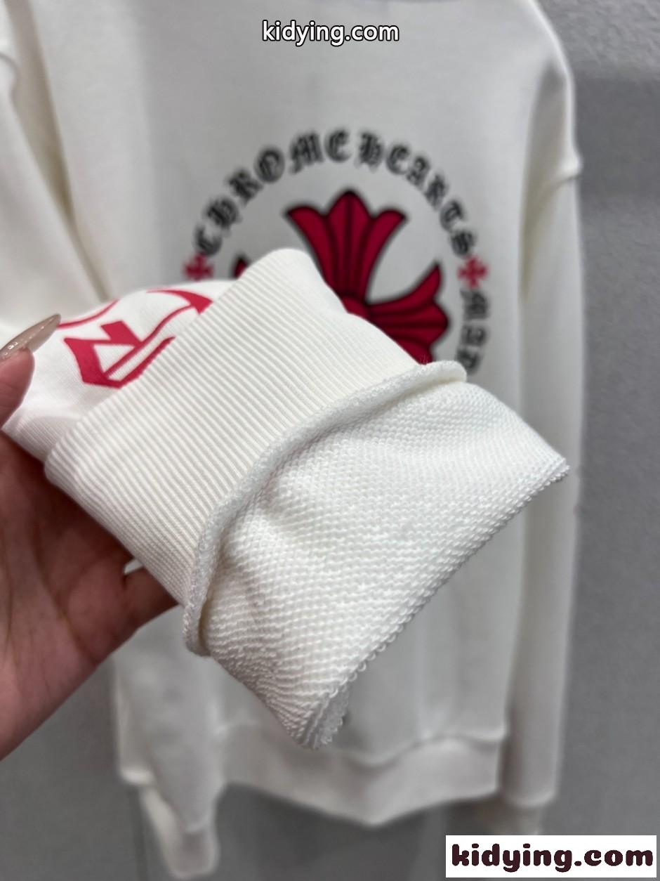 スタイリッシュ プリント コットン スウェットシャツ クロムハーツ Tシャツ 偽物 ホワイト-3