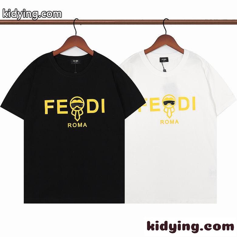 合わせやすい フェンディ Tシャツ コピー 半袖 トップス カジュアル スタイリッシュ プリント クルーネック-0