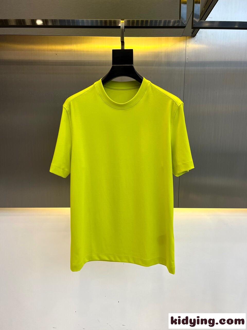 快適 冷感 クルーネック 半袖Tシャツ エルメネジルド・ゼニア Tシャツ コピー グリーン-0