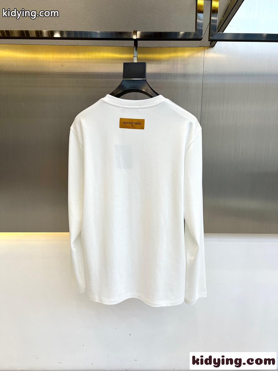 ベーシック 合わせやすい 快適 ルイヴィトン Tシャツ コピー 長袖Tシャツ ホワイト-4