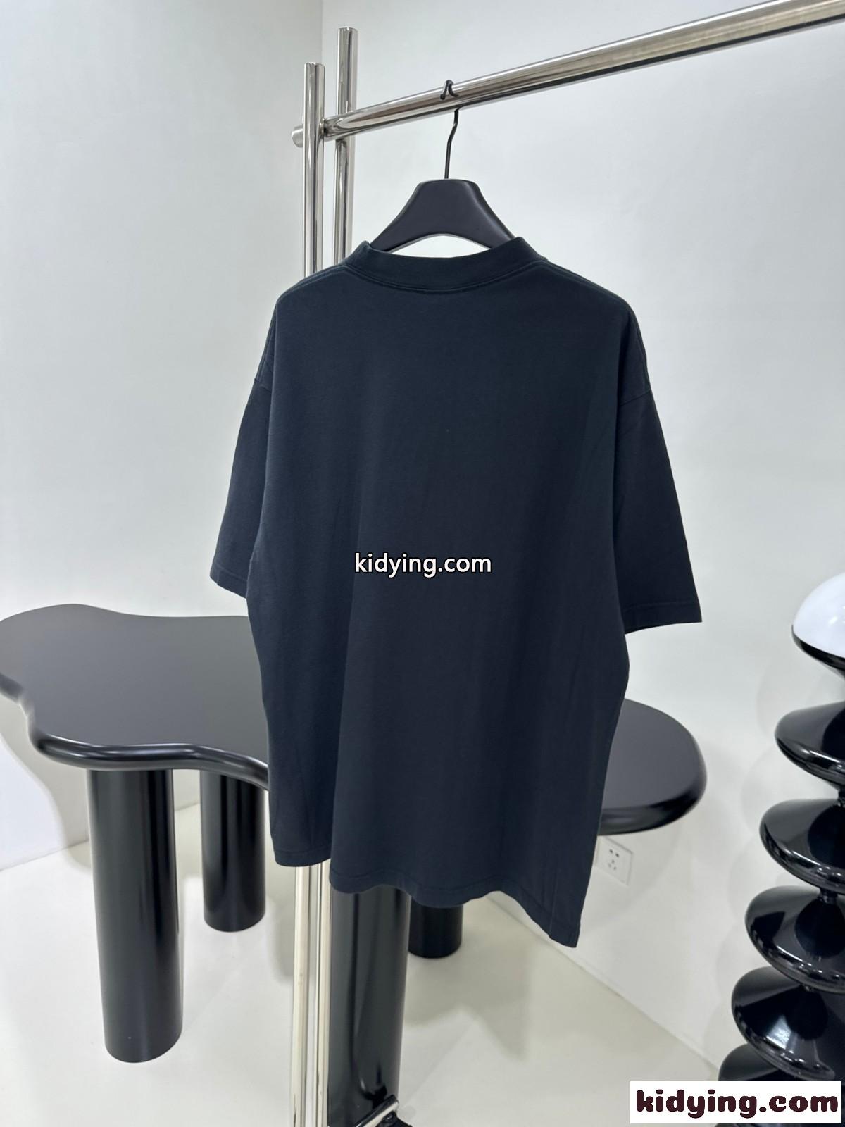 POLITICAL STENCIL 半袖Tシャツ ミディアムフィット バレンシアガ Tシャツ コピー ブラック-0