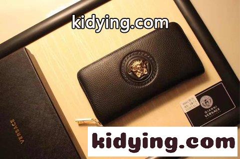 ヴェルサーチェVERSACE トランペットジッパー財布 ェルサーチェ 財布 人気 コピー カスタム版の小さな牛革の柔らかい肌触りはストレスがない-1