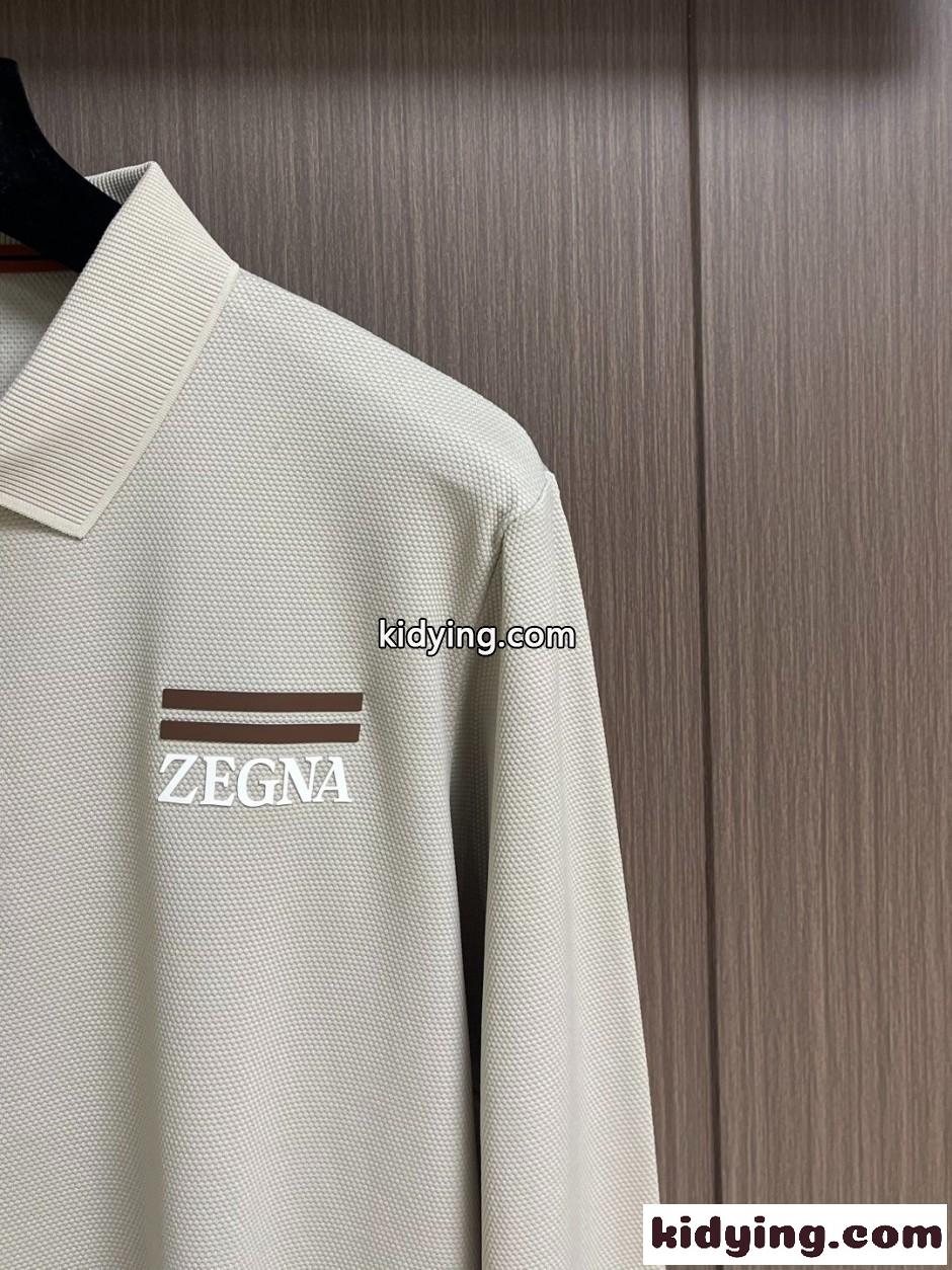 大人 洗練された ハーフジップ 長袖ポロシャツ エルメネジルド・ゼニア Tシャツ 偽物-2