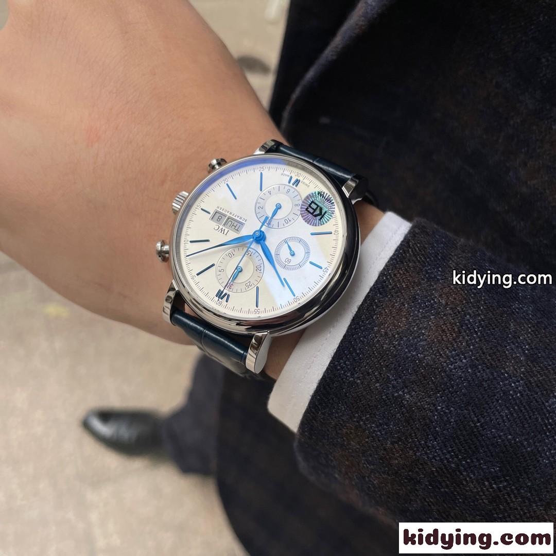 IWC 多機能 上品 42mm アナログ ウォッチワインダー 時計 コピー カジュアル ビジネス メンズ 腕時計-1