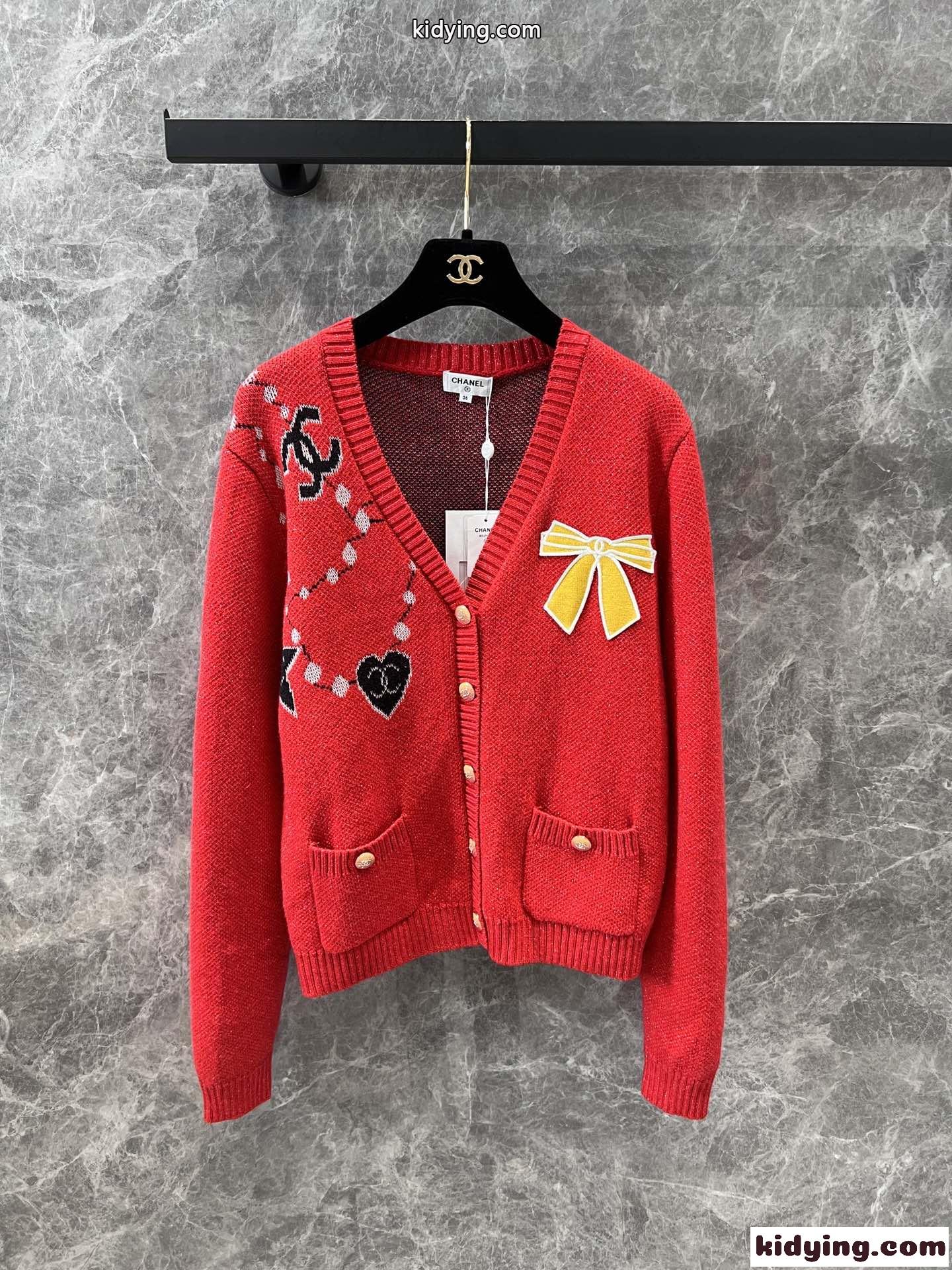 お洒落 カシミヤ＆ウール Vネックカーディガン シャネル ニット コピー レディース-2