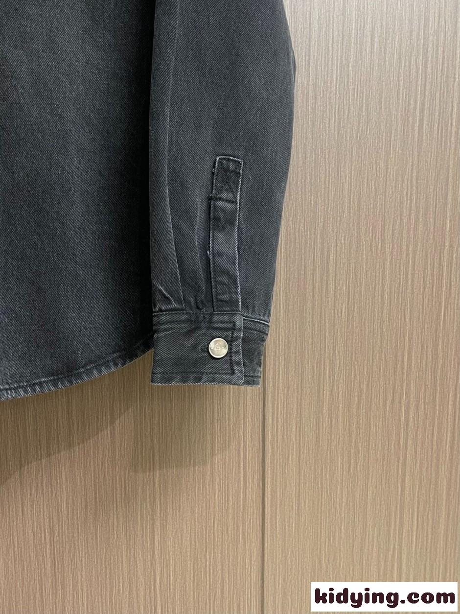 GGキャンバス・アクセント ウォッシュドデニムシャツ グッチ シャツ 偽物-4