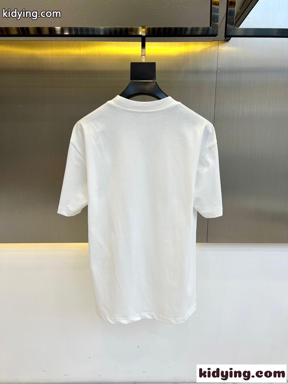 コットン ロゴ入り 半袖Tシャツ バーバリー Tシャツ 偽物 クルーネック ホワイト-4