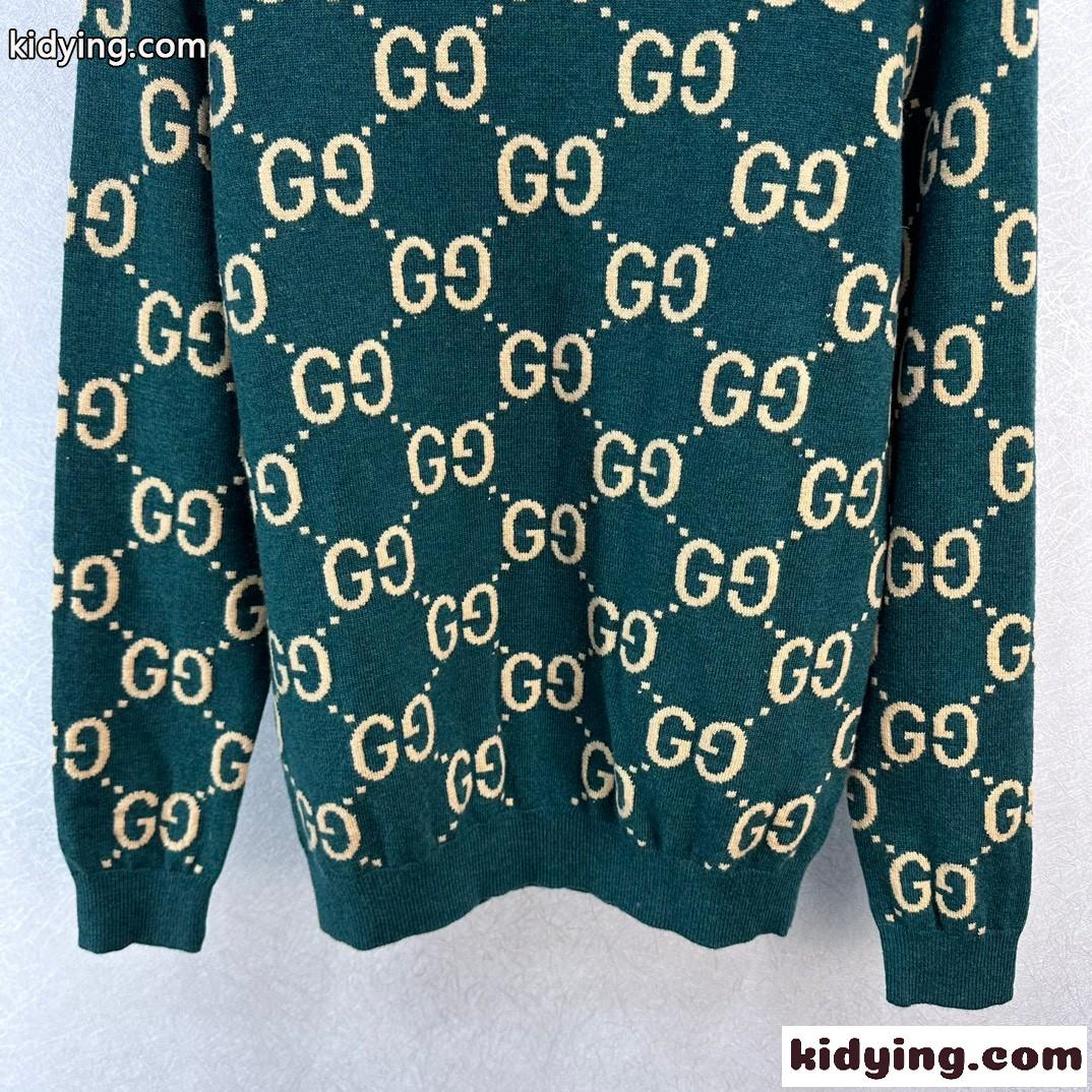 定番 人気 グッチ GGウール ジャカード セーター コピー クルーネック-3