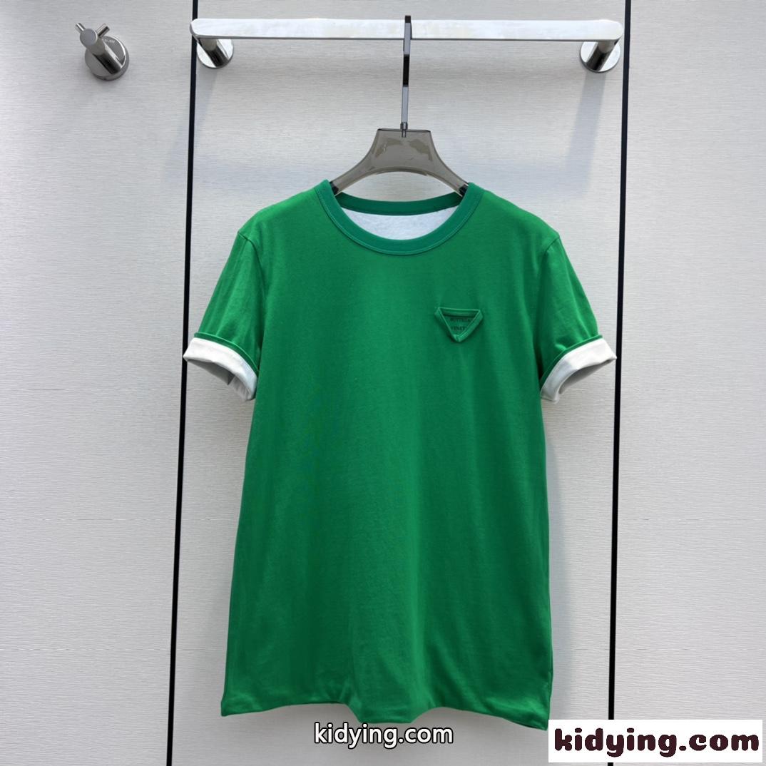 ボッテガ・ヴェネタ Tシャツ コピー 春夏 ダブルレイヤー コットン レディース トップス-0