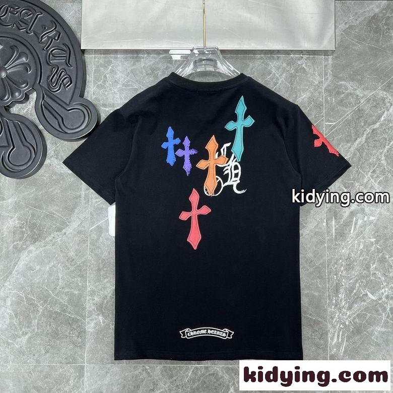 合わせやすい ロゴ クロムハーツ 半袖Tシャツ コピー 着心地いい 春夏 定番 クルーネック カジュアル-1