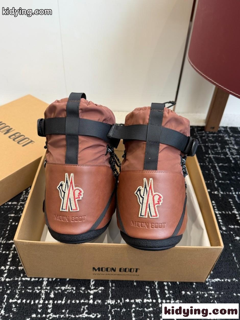 MONCLER × MOON BOOT スノーブーツ モンクレール ブーツ スーパーコピー ブラウン-3