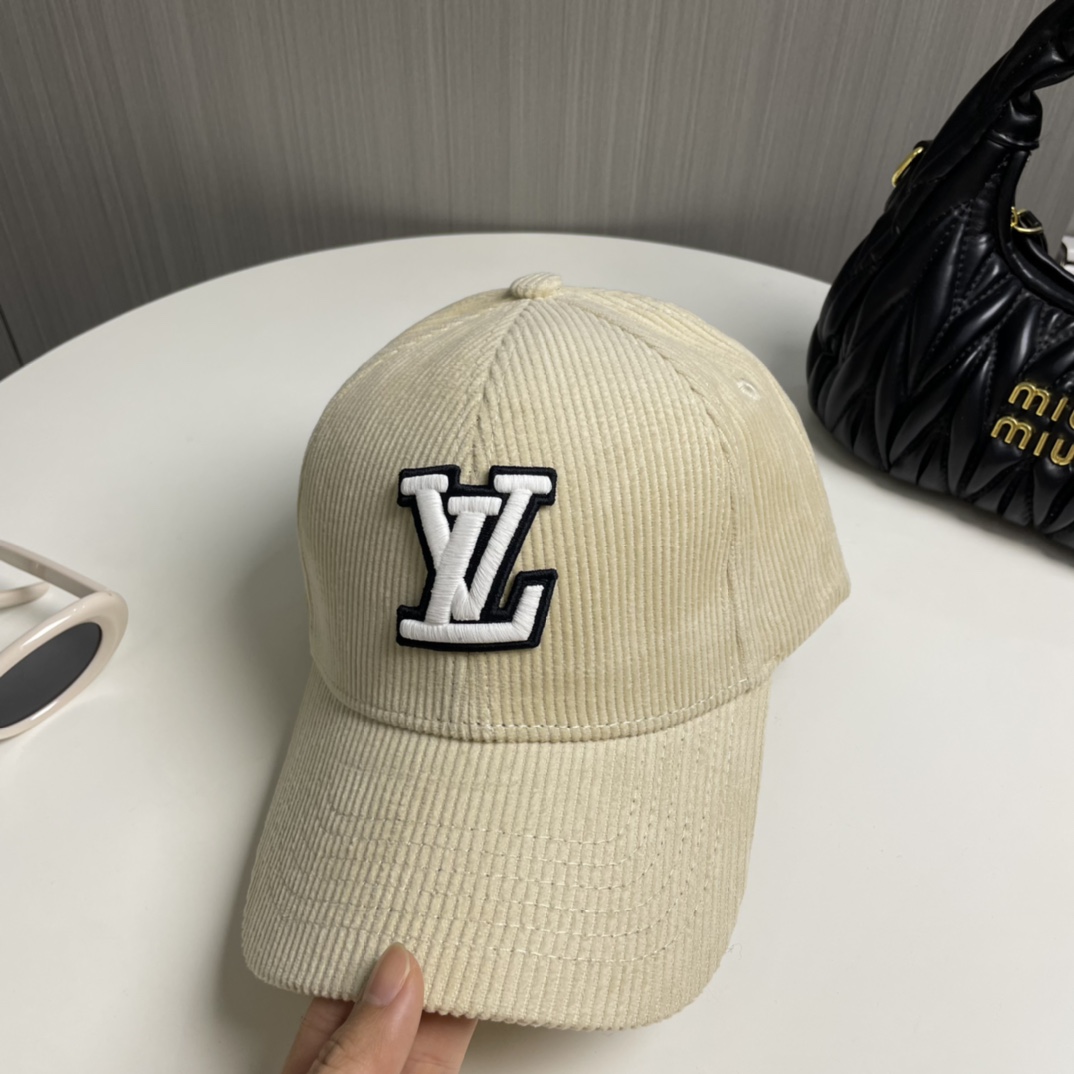 キャップ・LV シグネチャー コーデュロイ ルイヴィトン 帽子 コピー ベージュ-2