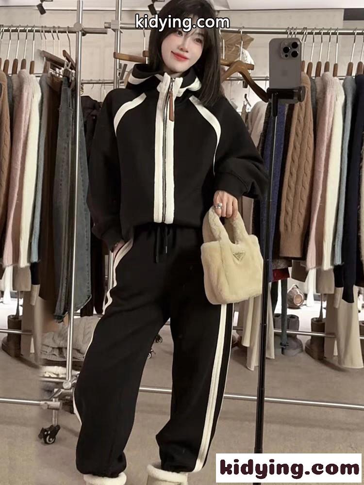 ロエベセットコピー 2点セット トップス ズボン カジュアル 運動服 フード付き ゆったり 多色可選-0