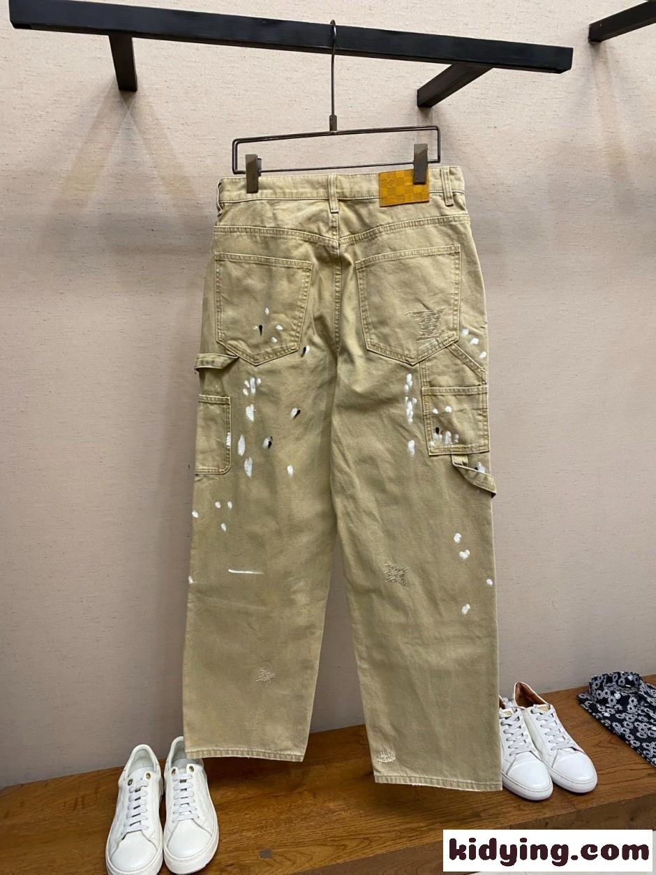 エンベリッシュド デニム カーペンターパンツ ルイ・ヴィトン ジーンズ コピー-1