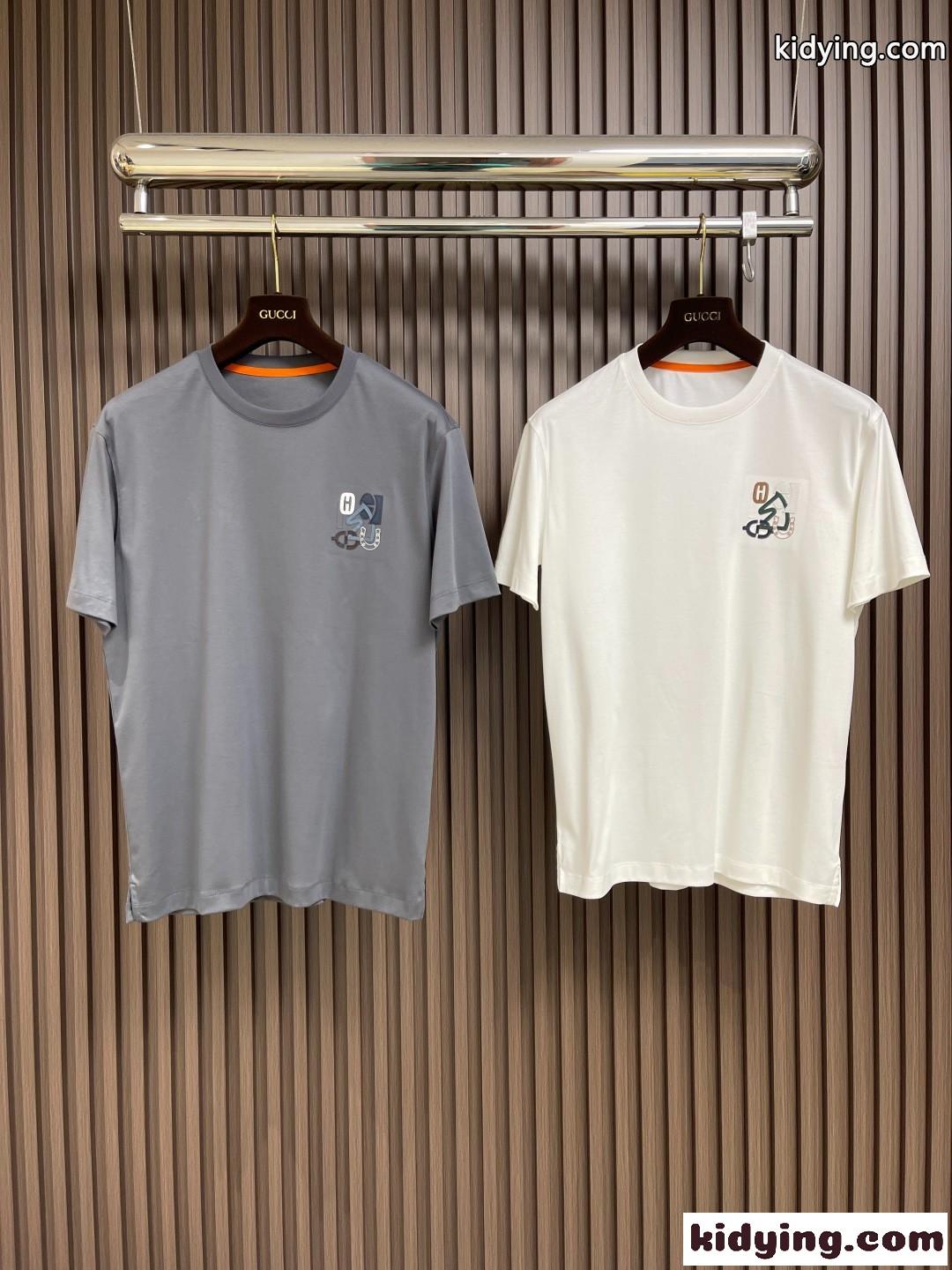 25新作 エルメス Tシャツ ミニパッチ Hパズル コピー クルーネック トップス-1