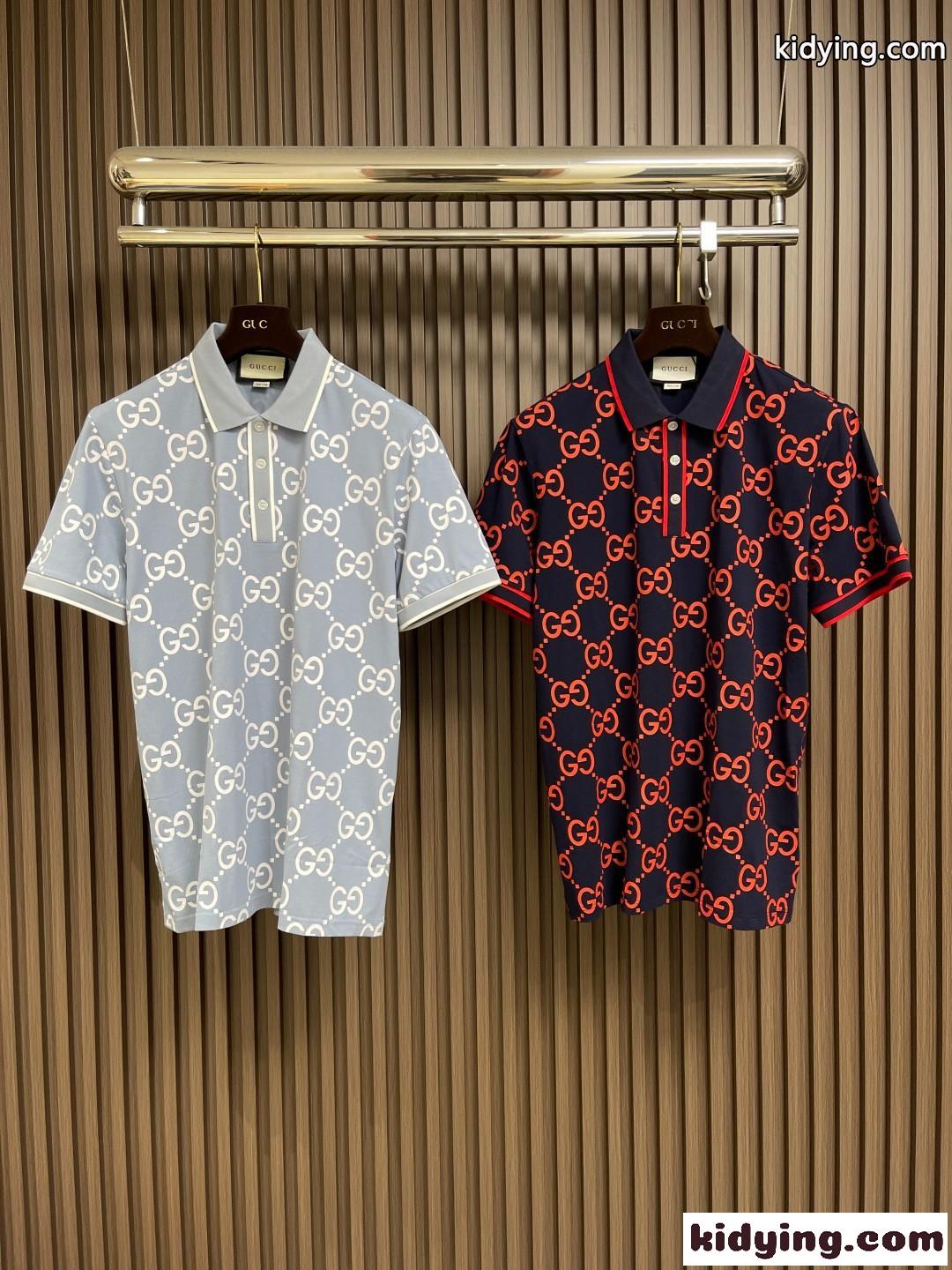 グッチ Tシャツ 偽物 メンズ カジュアル GG ポロシャツ 半袖トップス-2