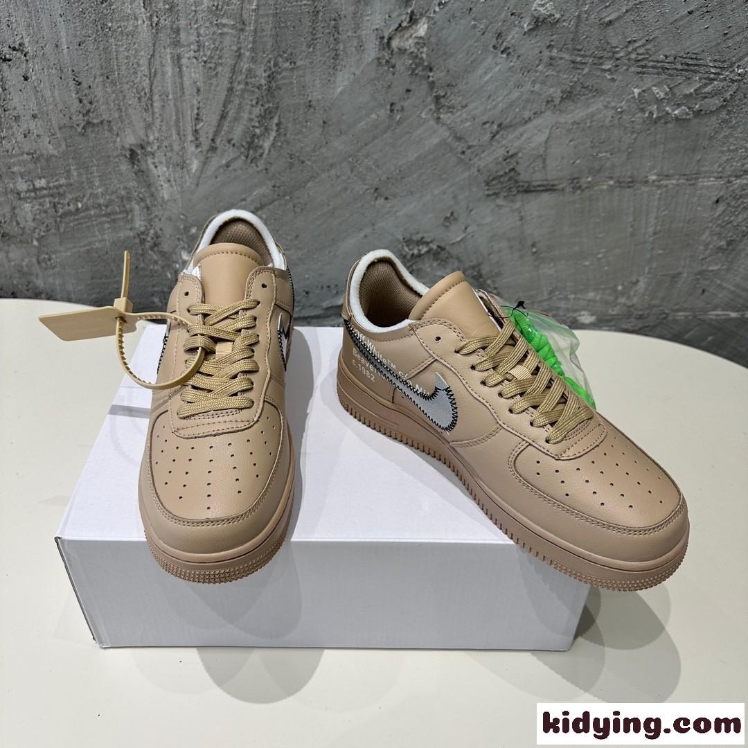 大人気 OFF-WHITE X Air Force 1 オフホワイト スニーカー コピー ベージュ-2