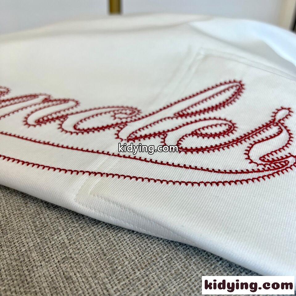 ユニセックス カジュアル ロゴ 刺繍 モンクレール Tシャツ コピー コットン 半袖 ホワイト-3