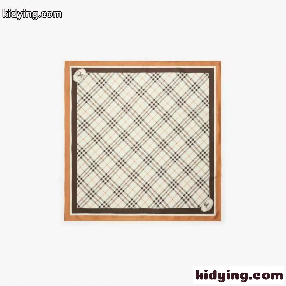 バーバリー スカーフ 偽物 人気 チェック シルクスカーフ 90x90cm-0