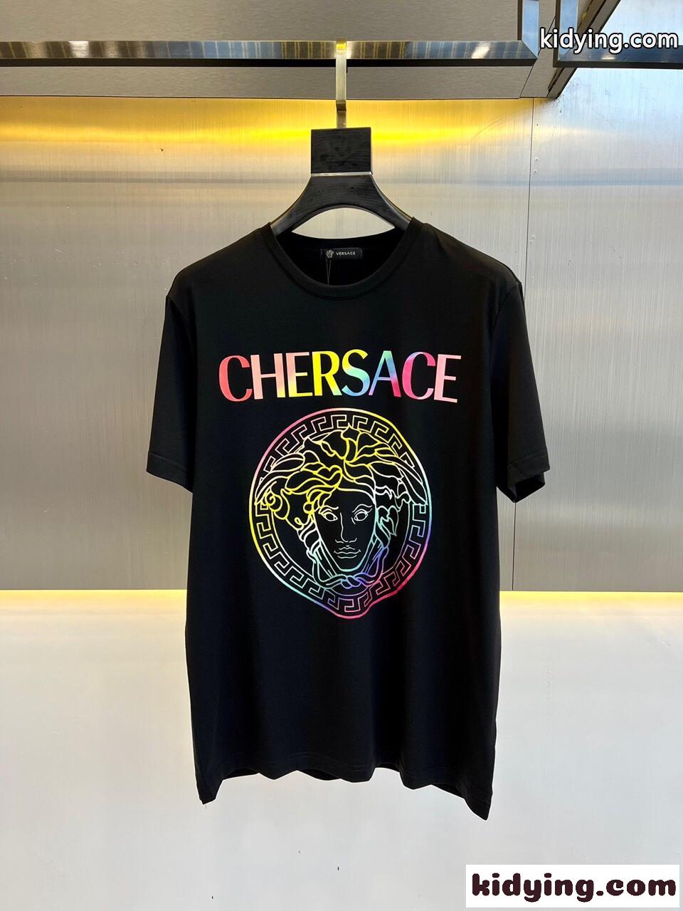 シェールサーチェ メデューサTシャツ 半袖 ヴェルサーチェ Tシャツ コピー ブラック-2