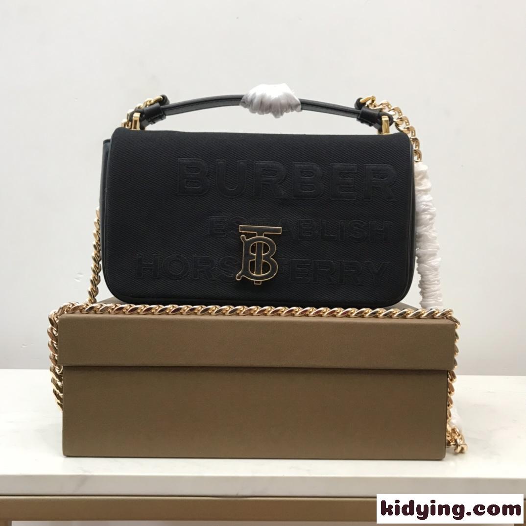 ホースフェリー おしゃれ コンパクト ローラ バーバリー バッグ コピー クロスボディバッグ ブラック-1