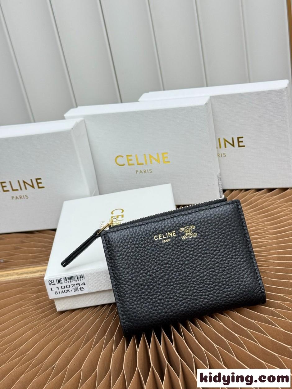 セリーヌ 財布 コピー 人気 おしゃれ 2つ折り財布 ウォレット ブラック-1