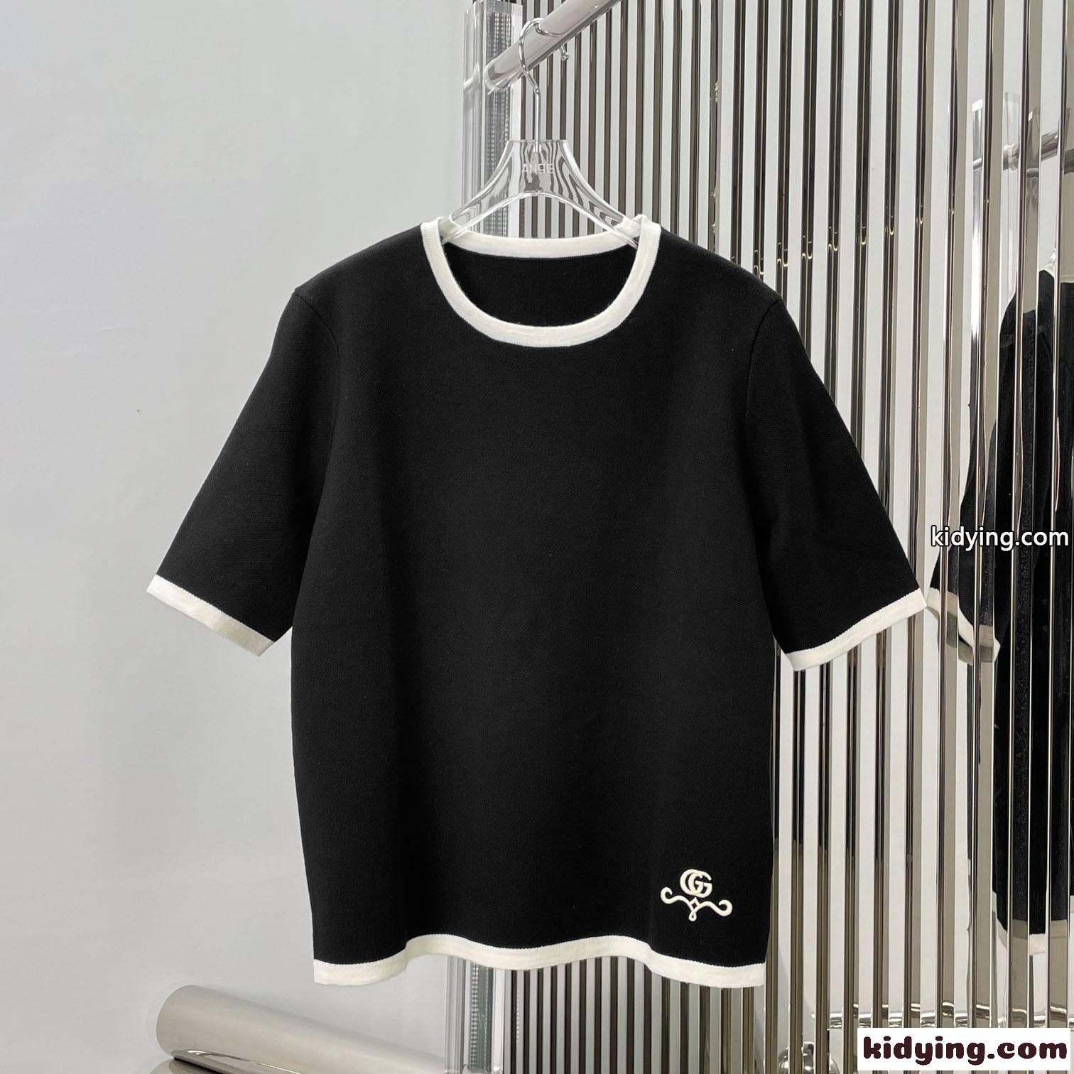 定番 配色 クルーネック 半袖 ニット トップス グッチ ニット コピー レディース ファッション-0