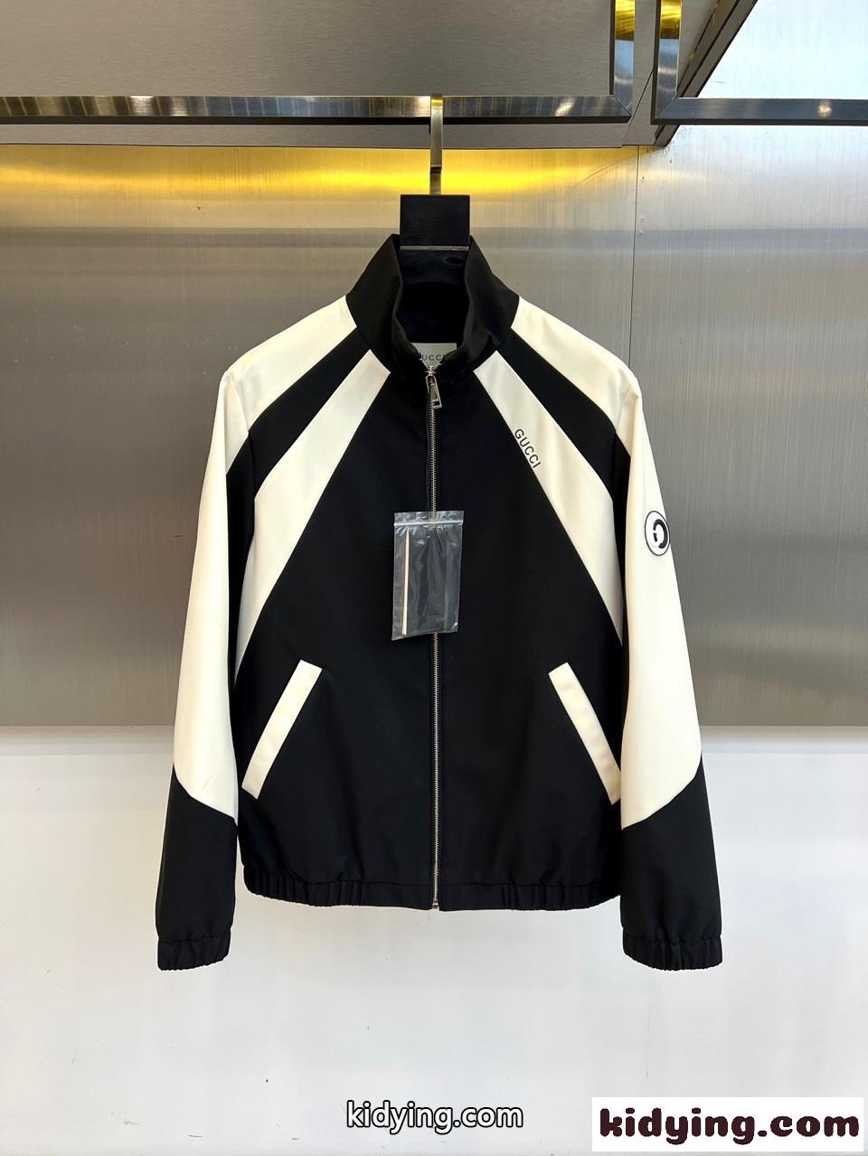 カジュアル 配色 トラックジャケット グッチ ジャケット コピー ブラック-0