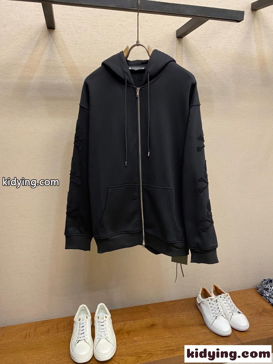 カジュアル ダブルジップ フーディー マスターマインド・ジャパン パーカー 偽物 ブラック-1