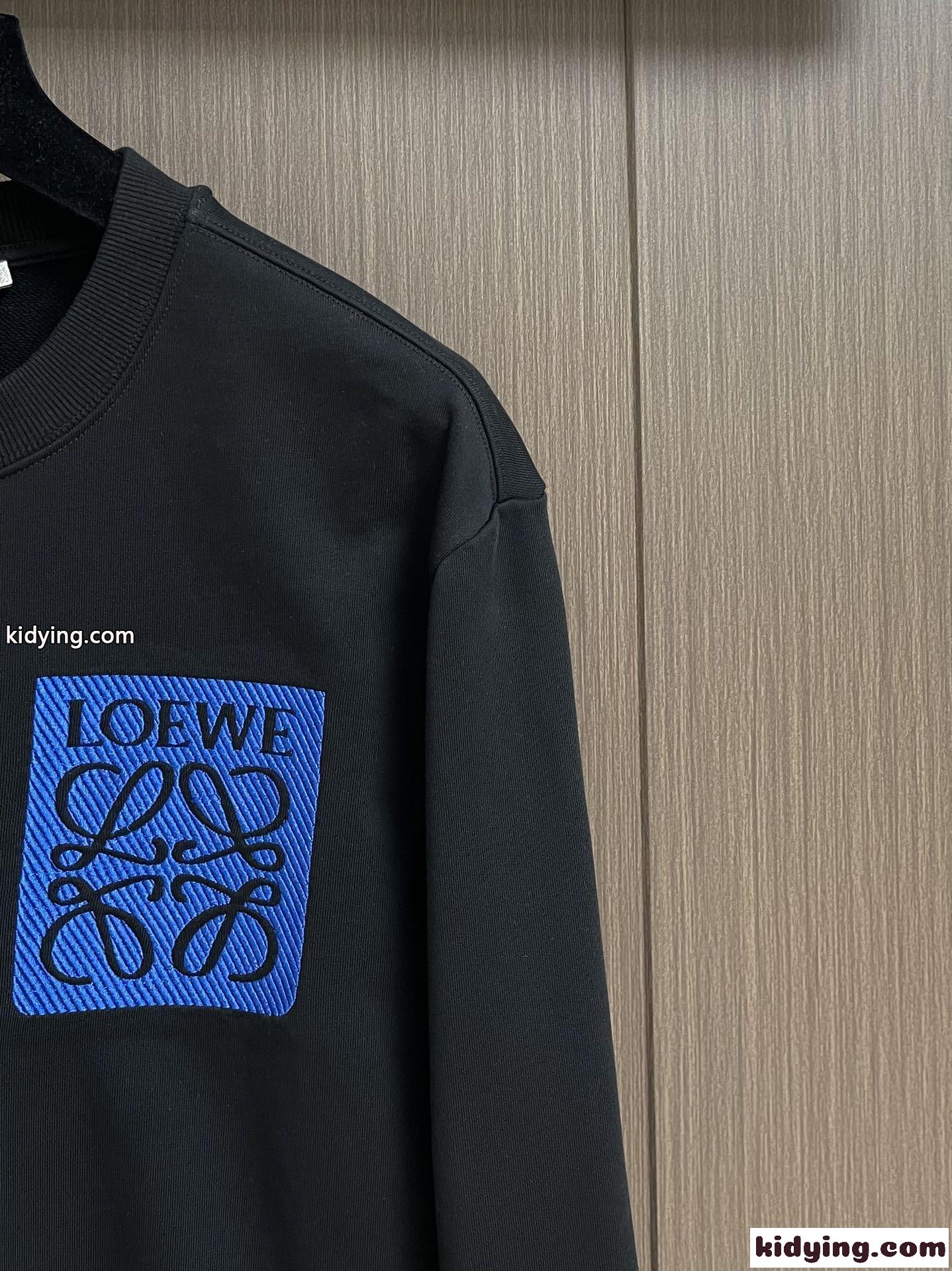 ユニセックス コットン スウェットシャツ ロエベ Tシャツ コピー ブラック-2