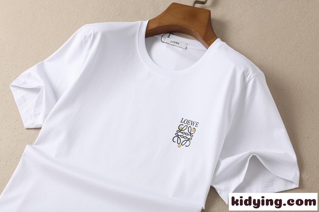 ロゴ プリント クルーネック シンプル お洒落 ロエベ tシャツ コピー メンズ 半袖 春夏 トップス  着心地抜群-4