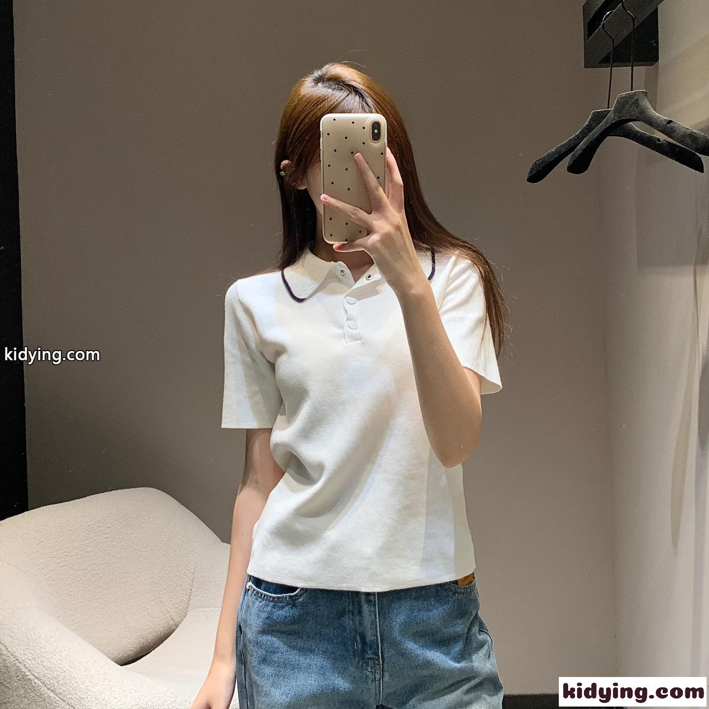 モンクレール Tシャツ 偽物 定番 コットンニットポロシャツ ホワイト-0