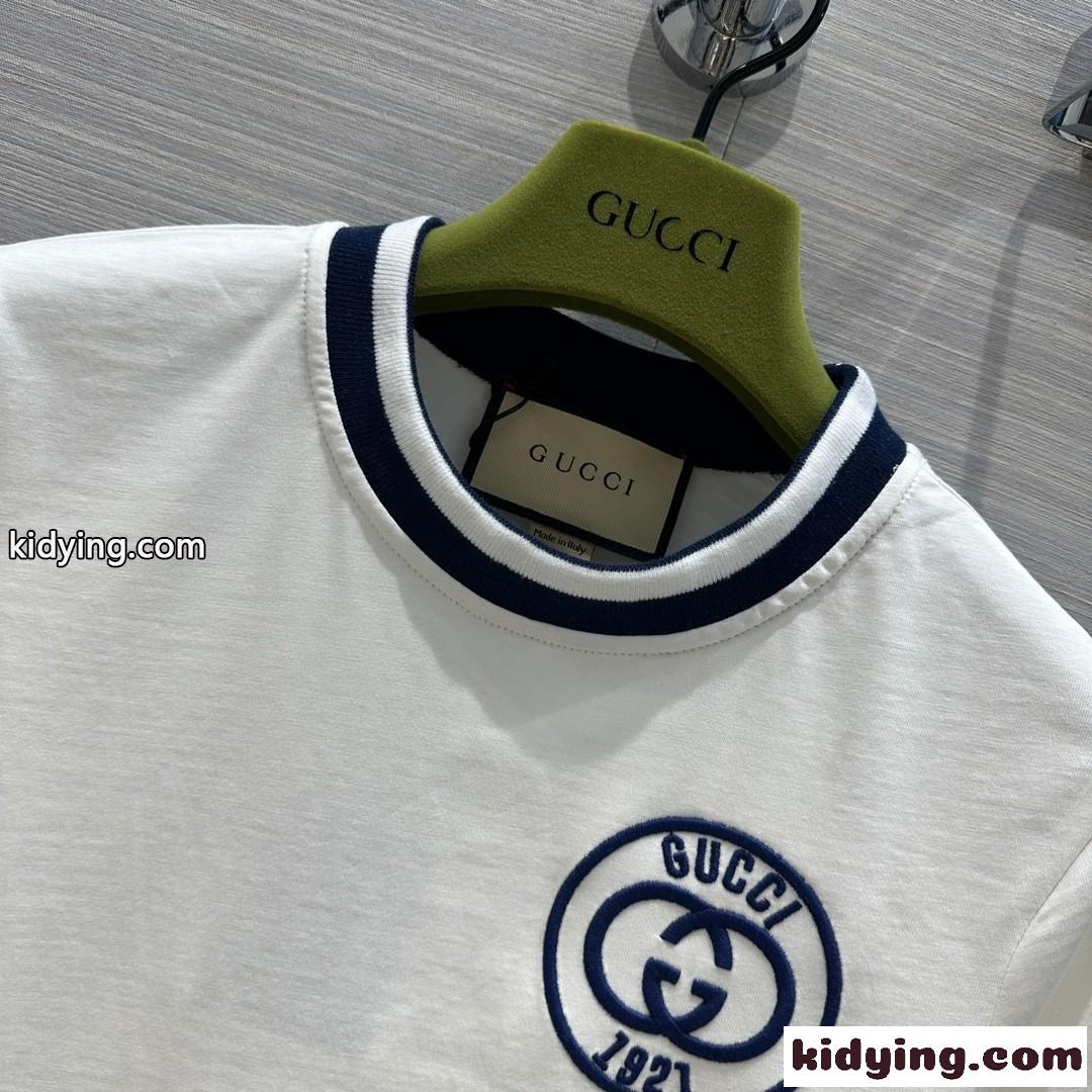 GUCCI エンブロイダリー コットンジャージー Tシャツ グッチ Tシャツ コピー レディース-1