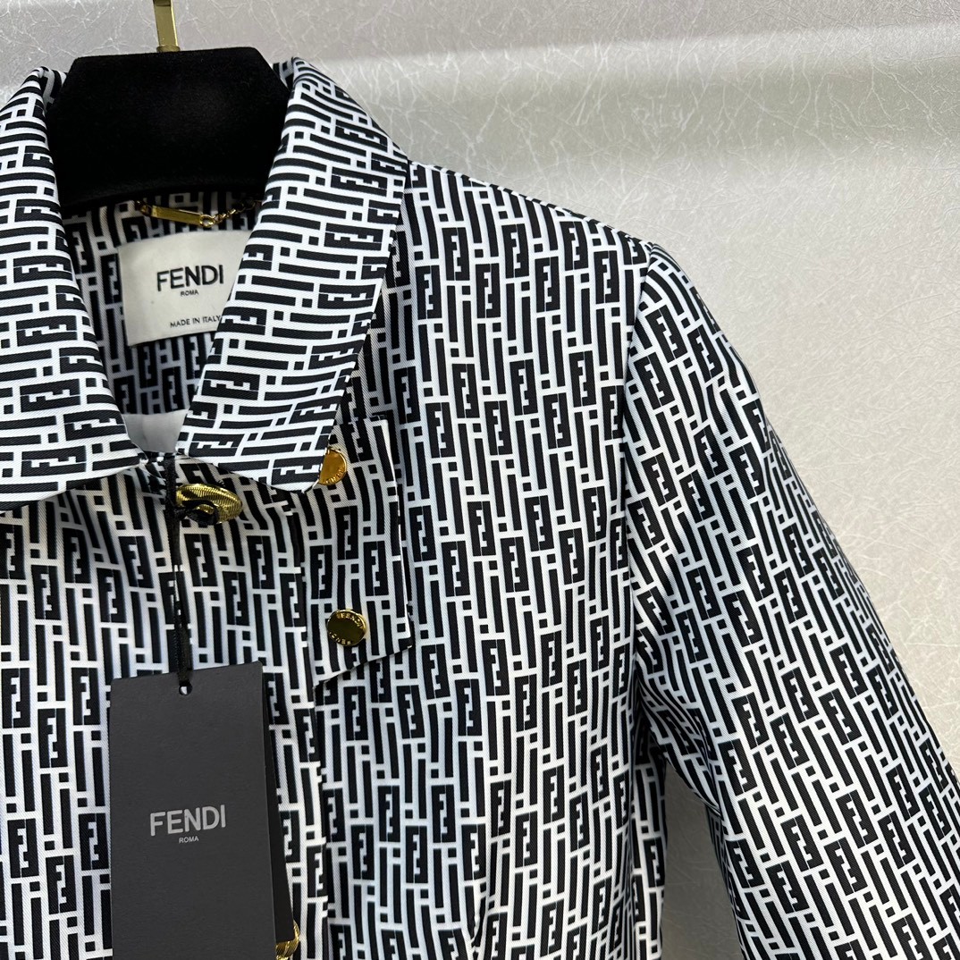 注目される プリント レディース トレンチコート フェンディ ジャケット コピー-0
