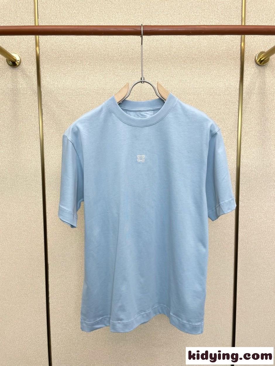 シンプル 洗練された ロゴ刺繍 ジバンシィ Tシャツ 偽物 クルーネック-3