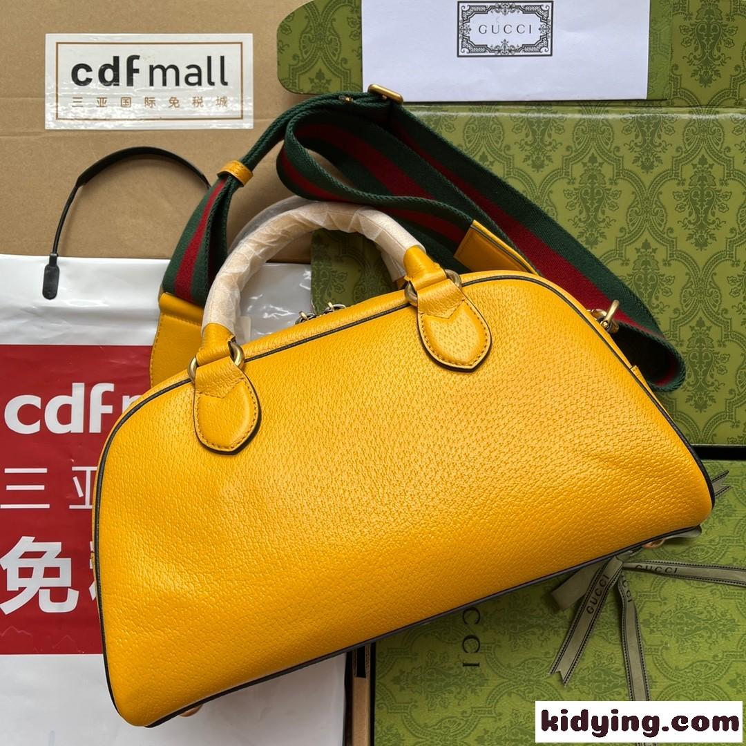 adidas x Gucci ミニ ダッフルバッグ 人気 カジュアル グッチ バッグ コピー ショルダーバッグ イエロー-1