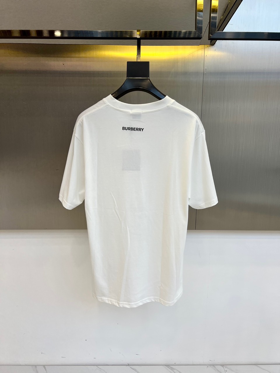 シンプル 洗練された ロゴ刺繍 クルーネック バーバリー Tシャツ 偽物 半袖トップス ホワイト-3