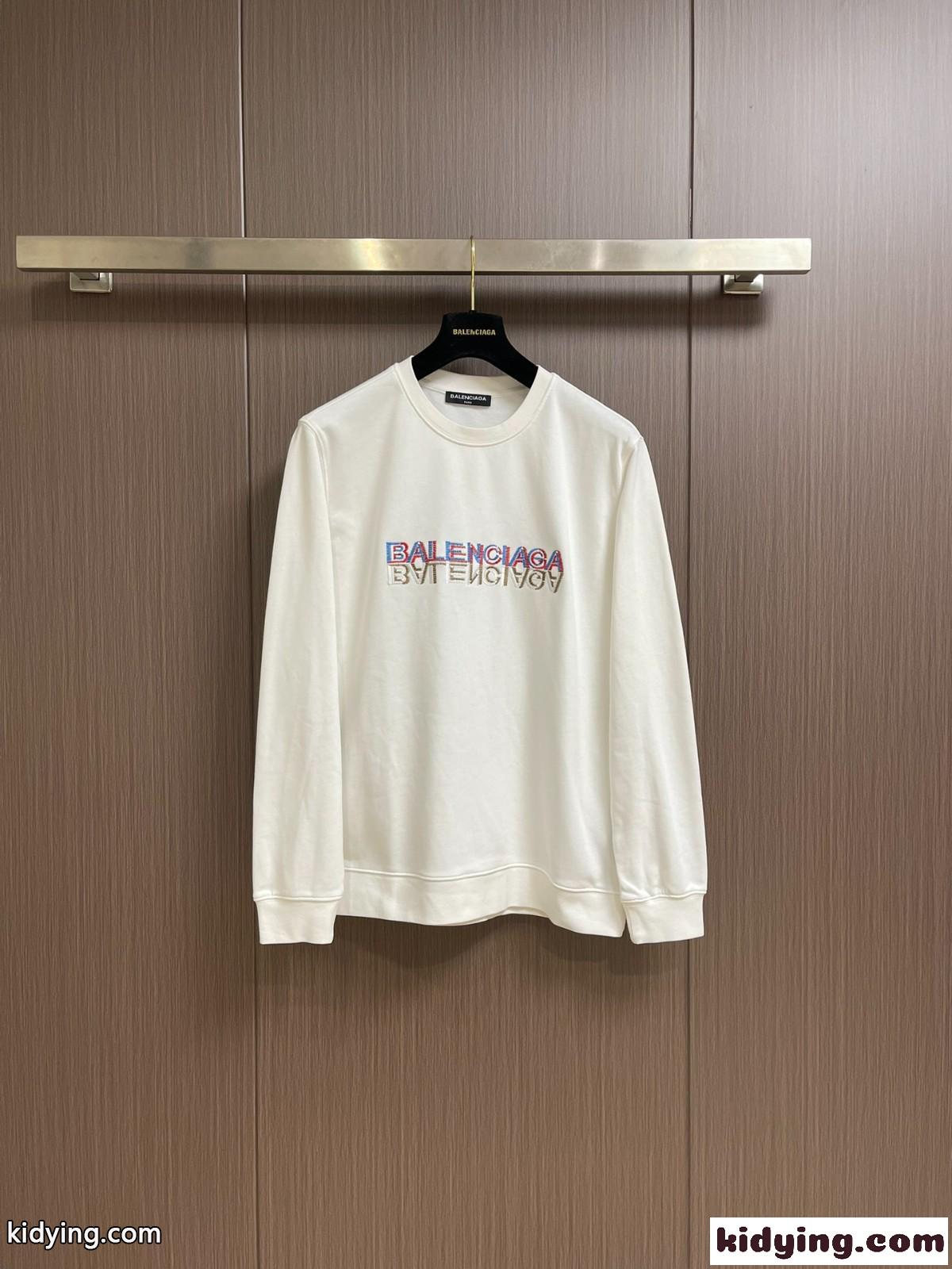 バレンシアガ Tシャツ コピー 人気 カジュアル ロゴ刺繍 スウェットシャツ-1