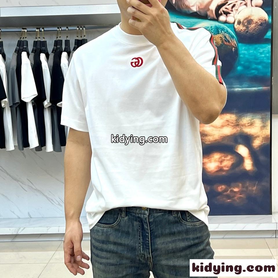 カジュアル シンプル クルーネック 半袖Tシャツ グッチ Tシャツ コピー ホワイト-1