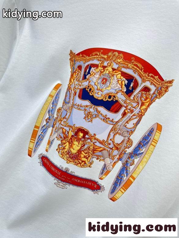 エルメス 半袖tシャツ コピー プリント 着心地いい クルーネック 春夏 定番 合わせやすい トップス-2