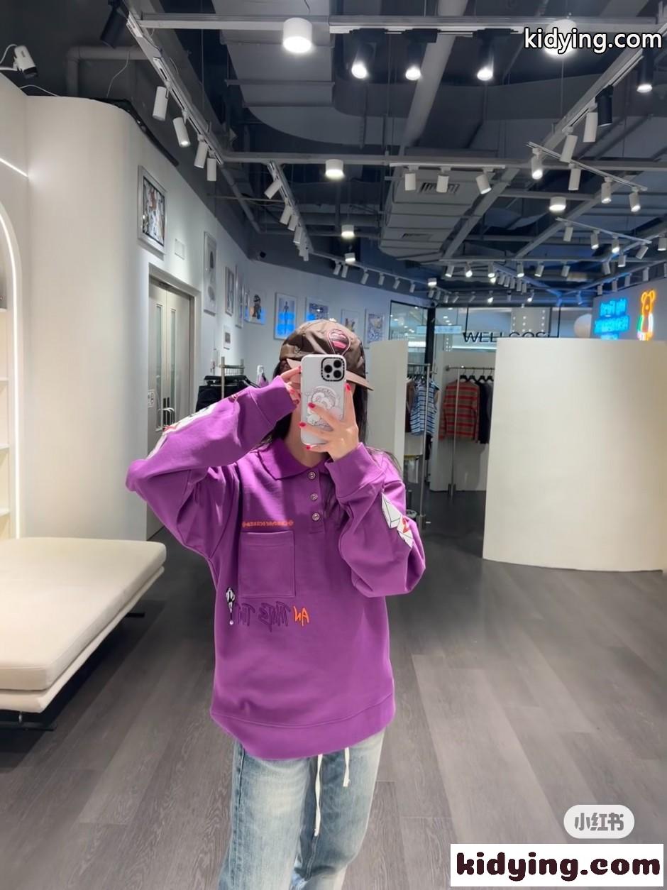 Chrome Hearts × Matty Boy コットン ポロシャツ クロムハーツ Tシャツ 偽物 パープル-4