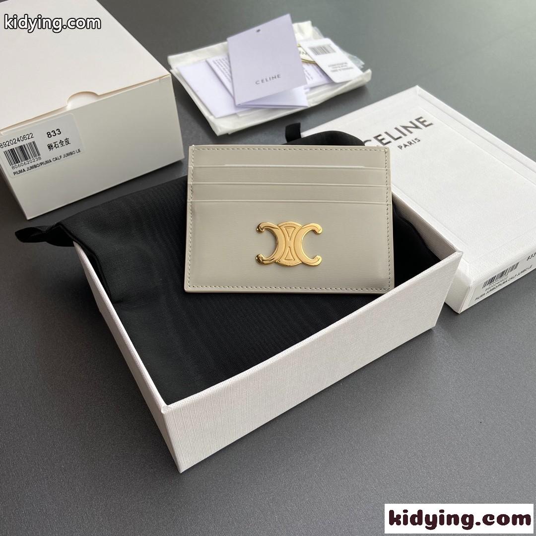 シンプル トリオンフ カードケース セリーヌ 財布 スーパーコピー n級品 ライトグレー-1