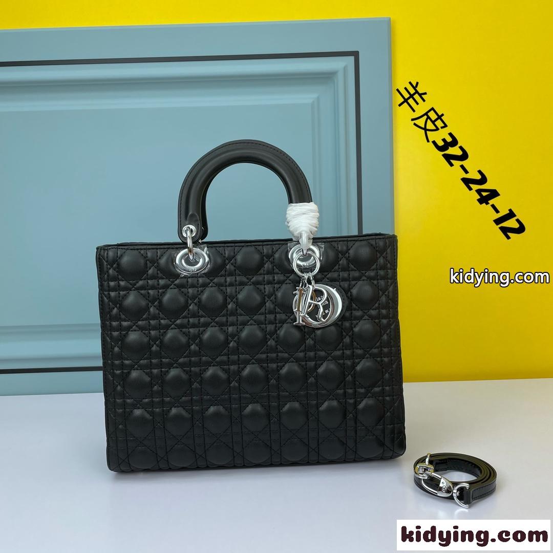 LADY DIOR ラージバッグ クリスチャン・ディオール スーパーコピー ラムスキン ブラック-1
